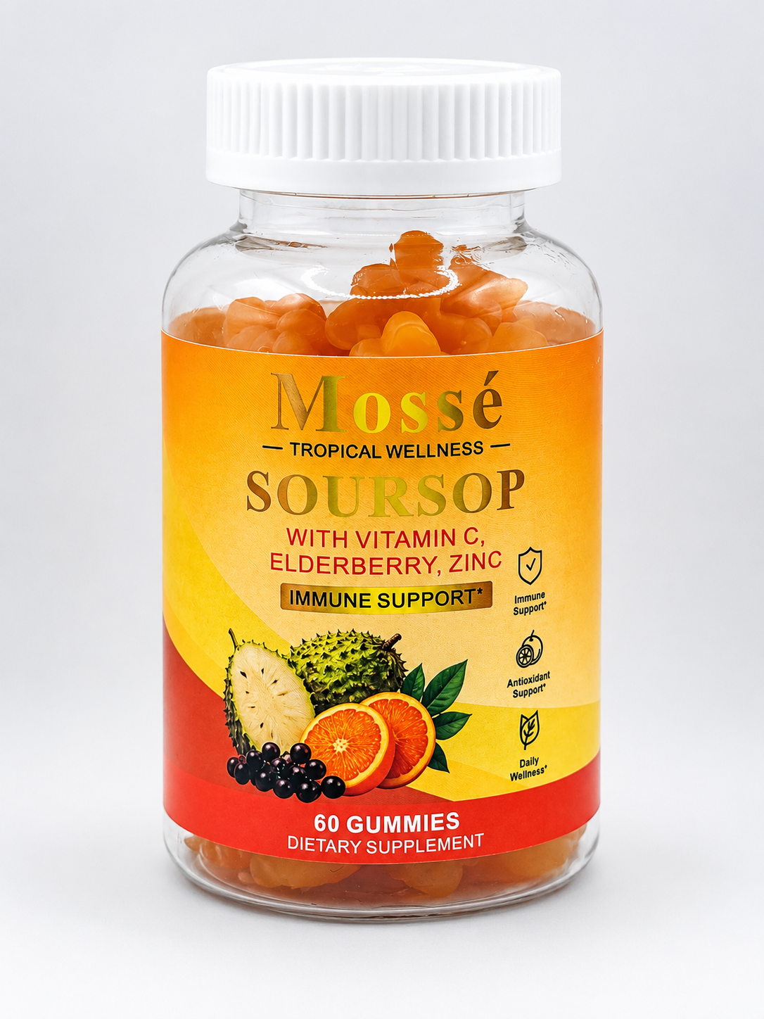 Mossé Soursop Gummies | Soursop, Vitamin C, Elderberry & Zinc